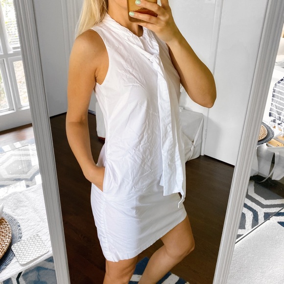 π BANANA REPUBLIC WHITE BOW COTTON MINI DRESS! - Picture 2 of 12